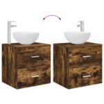 vidaXL Umývadlo s nástennou montážou Dymový dub 49,5 x 35 x 63 cm – Obrázok 8