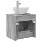 vidaXL Umývadlo s nástennou montážou Sivý Sonoma 49,5 x 35 x 63 cm – Obrázok 5