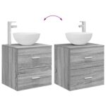 vidaXL Umývadlo s nástennou montážou Sivý Sonoma 49,5 x 35 x 63 cm – Obrázok 8