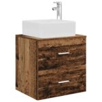 vidaXL Nástenná umývadlová skrinka Staré drevo 49,5 x 41 x 63 cm – Obrázok 2