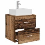 vidaXL Nástenná umývadlová skrinka Staré drevo 49,5 x 41 x 62,5 cm – Obrázok 3
