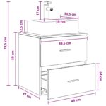 vidaXL Nástenná umývadlová skrinka Staré drevo 49,5 x 41 x 62,5 cm – Obrázok 8