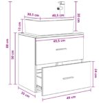 vidaXL Nástenná umývadlová skrinka Betónovo sivá 53 x 34,5 x 63 cm – Obrázok 9