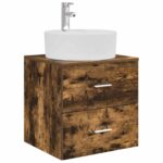 vidaXL Nástenná umývadlová skrinka Dymový dub 49,5 x 44,5 x 65 cm – Obrázok 2
