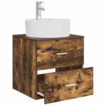 vidaXL Nástenná umývadlová skrinka Dymový dub 49,5 x 44,5 x 65 cm – Obrázok 3