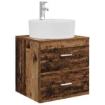 vidaXL Nástenná umývadlová skrinka Staré drevo 49,5 x 44,5 x 65 cm – Obrázok 2