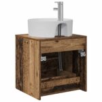 vidaXL Nástenná umývadlová skrinka Staré drevo 49,5 x 44,5 x 65 cm – Obrázok 5