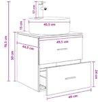 vidaXL Nástenná umývadlová skrinka Staré drevo 49,5 x 44,5 x 65 cm – Obrázok 8