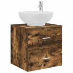 vidaXL Nástenná umývadlová skrinka Dymový dub 49,5 x 44,5 x 66,5 cm – Obrázok 2