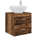 vidaXL Nástenná umývadlová skrinka Staré drevo 49,5 x 44,5 x 66,5 cm – Obrázok 2