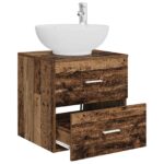 vidaXL Nástenná umývadlová skrinka Staré drevo 49,5 x 44,5 x 66,5 cm – Obrázok 3