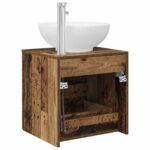vidaXL Nástenná umývadlová skrinka Staré drevo 49,5 x 44,5 x 66,5 cm – Obrázok 5