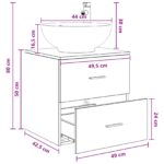 vidaXL Nástenná umývadlová skrinka Staré drevo 49,5 x 44,5 x 66,5 cm – Obrázok 9