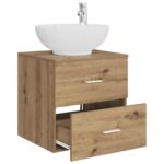 vidaXL Nástenná umývadlová skrinka Dub artisan 49,5 x 44,5 x 66,5 cm – Obrázok 3