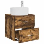 vidaXL Nástenná umývadlová skrinka Dymový dub 49,5 x 44,5 x 65,5 cm – Obrázok 3