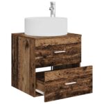 vidaXL Nástenná umývadlová skrinka Staré drevo 49,5 x 44,5 x 65,5 cm – Obrázok 3