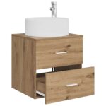 vidaXL Nástenná umývadlová skrinka Dub artisan 49,5 x 44,5 x 65,5 cm – Obrázok 3