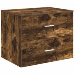 vidaXL Nástenná kúpeľňová skrinka Dymový dub 62,5 x 44,5 x 50 cm – Obrázok 2