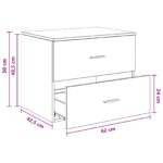 vidaXL Nástenná kúpeľňová skrinka Dymový dub 62,5 x 44,5 x 50 cm – Obrázok 8