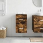 vidaXL Kúpeľňová skriňa medzi Dymový dub 30 x 41 x 50 cm – Obrázok 3