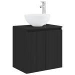 vidaXL Nástenná umývadlová skrinka Čierna 49,5 x 41 x 64,5 cm – Obrázok 2