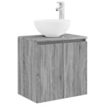 vidaXL Nástenná umývadlová skrinka Sivý Sonoma 49,5 x 41 x 64,5 cm – Obrázok 2