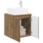 vidaXL Nástenná umývadlová skrinka Dub artisan 49,5 x 41 x 63 cm – Obrázok 3