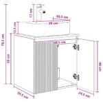 vidaXL Nástenná umývadlová skrinka Dymový dub 49,5 x 41 x 62,5 cm – Obrázok 8