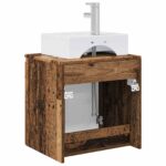 vidaXL Nástenná umývadlová skrinka Staré drevo 49,5 x 41 x 62,5 cm – Obrázok 5