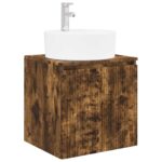 vidaXL Nástenná umývadlová skrinka Dymový dub 49,5 x 44,5 x 65 cm – Obrázok 2