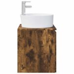 vidaXL Nástenná umývadlová skrinka Dymový dub 49,5 x 44,5 x 65 cm – Obrázok 4