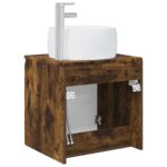 vidaXL Nástenná umývadlová skrinka Dymový dub 49,5 x 44,5 x 66 cm – Obrázok 5