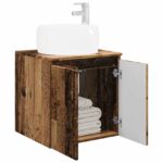 vidaXL Nástenná umývadlová skrinka Staré drevo 49,5 x 44,5 x 66 cm – Obrázok 3