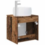 vidaXL Nástenná umývadlová skrinka Staré drevo 49,5 x 44,5 x 66 cm – Obrázok 5