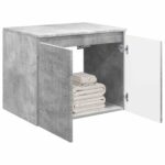 vidaXL Závesná kúpeľňová skriňa Betónovo sivá 62,5 x 44,5 x 50 cm – Obrázok 3