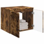 vidaXL Závesná kúpeľňová skriňa Dymový dub 62,5 x 44,5 x 50 cm – Obrázok 3