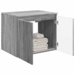 vidaXL Závesná kúpeľňová skriňa Sivý Sonoma 62,5 x 44,5 x 50 cm – Obrázok 3