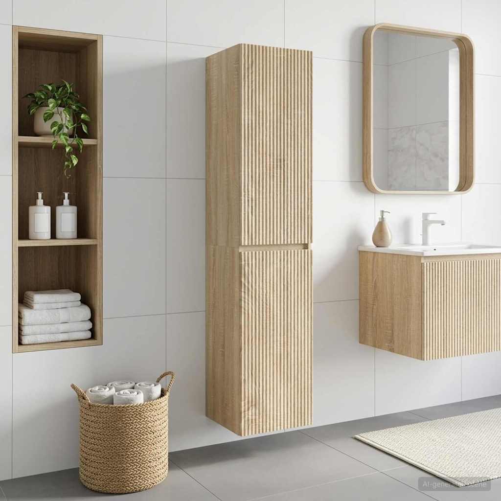 890514_1.jpg vidaXL Závesná kúpeľňová skriňa Dub sonoma 33 x 34,5 x 160 cm – Obrázok 1