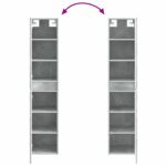vidaXL Závesná kúpeľňová skriňa Betónovo sivá 33 x 34,5 x 160 cm – Obrázok 7