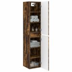 vidaXL Závesná kúpeľňová skriňa Dymový dub 33 x 34,5 x 160 cm – Obrázok 3