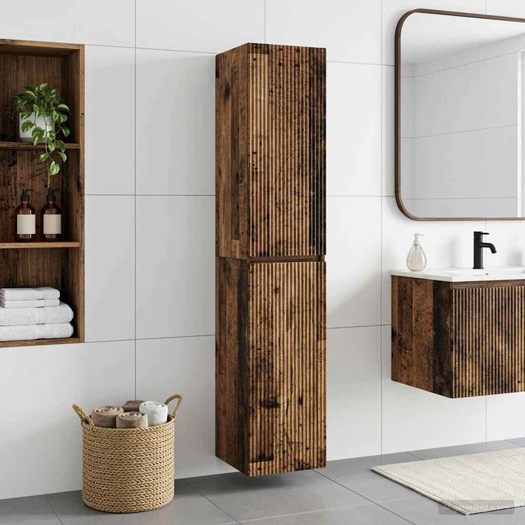 890520_1.jpg vidaXL Závesná kúpeľňová skriňa Staré drevo 33 x 34,5 x 160 cm – Obrázok 1