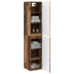 vidaXL Závesná kúpeľňová skriňa Staré drevo 33 x 34,5 x 160 cm – Obrázok 3