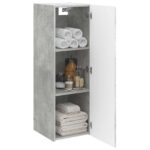 vidaXL Závesná kúpeľňová skriňa Betónovo sivá 33 x 34,5 x 100 cm – Obrázok 3