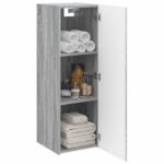 vidaXL Závesná kúpeľňová skriňa Sivý Sonoma 33 x 34,5 x 60 cm – Obrázok 3