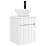 vidaXL Nástenné umývadlo s nábytkovou skrinkou Biela 39 x 35 x 63 cm – Obrázok 2
