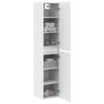 vidaXL Závesná kúpeľňová skriňa Biela 33 x 34,5 x 160 cm – Obrázok 3