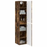 vidaXL Závesná kúpeľňová skriňa Dymový dub 33 x 34,5 x 160 cm – Obrázok 3