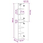 vidaXL Závesná kúpeľňová skriňa Dymový dub 33 x 34,5 x 160 cm – Obrázok 9