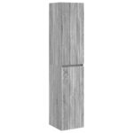 vidaXL Závesná kúpeľňová skriňa Sivý Sonoma 33 x 34,5 x 160 cm – Obrázok 2