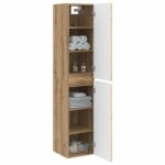 vidaXL Závesná kúpeľňová skriňa Dub artisan 33 x 34,5 x 160 cm – Obrázok 3